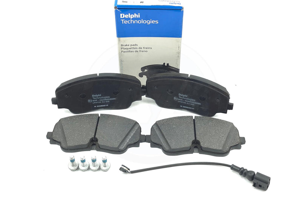 FOR VW TIGUAN R 2.0 R 2020- DELPHI FRONT BRAKE PADS SET & WEAR WIRE SENSOR
