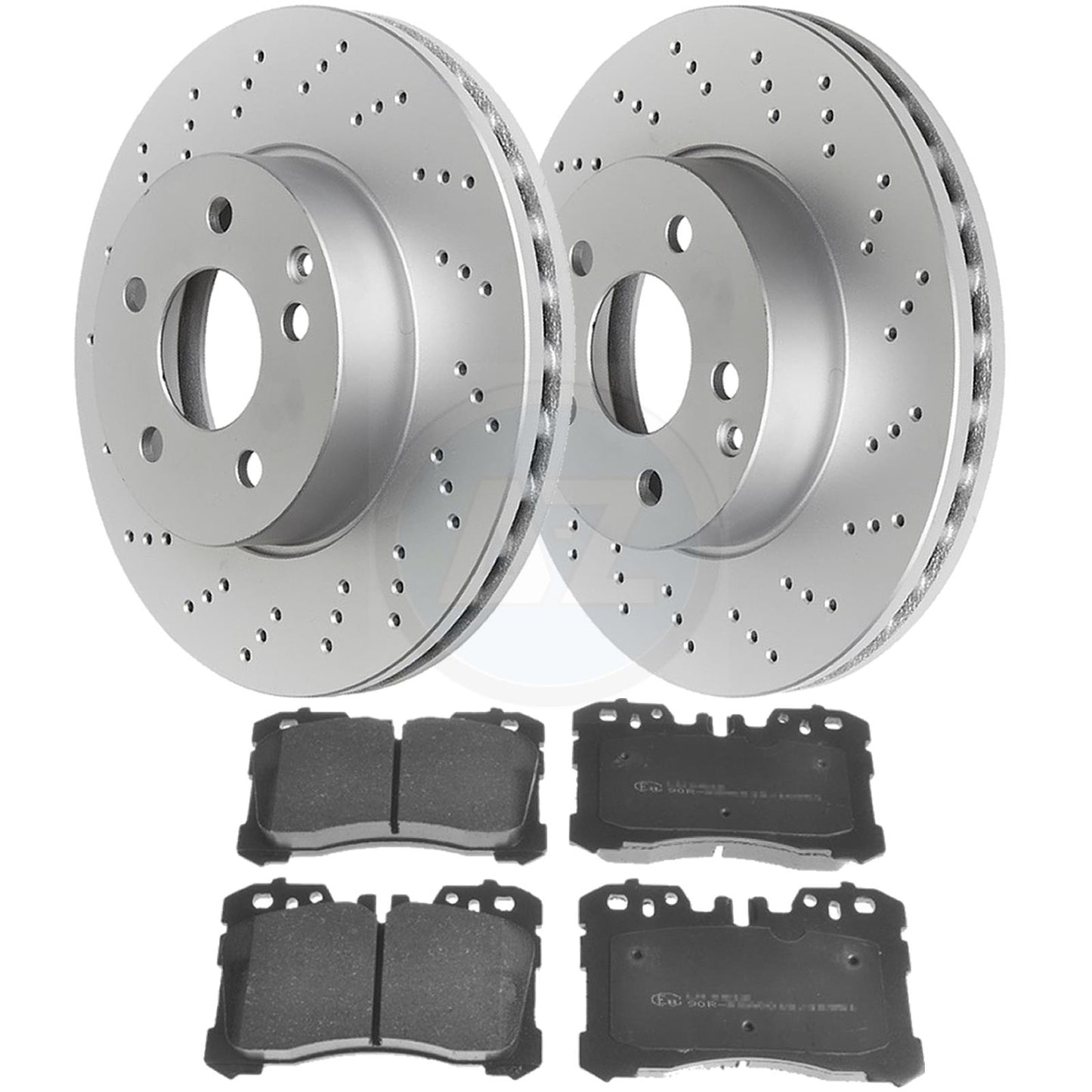 FOR LEXUS LS LS460 LS600h FRONT CROSS DRILLED PERFORMANCE BRAKE DISCS PADS 357mm