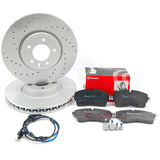 FOR LAND ROVER DISCOVERY 3.0 SCV6 DRILLED FRONT BRAKE DISCS BREMBO PADS 349mm