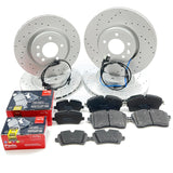 FOR RANGE ROVER SPORT 2.0 SI4 DRILLED FRONT REAR BRAKE DISCS APEC PADS SENSORS