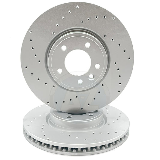FOR RANGE ROVER SPORT 3.0 SDV6 2017- L494 DRILLED FRONT BRAKE DISCS PAIR 349mm