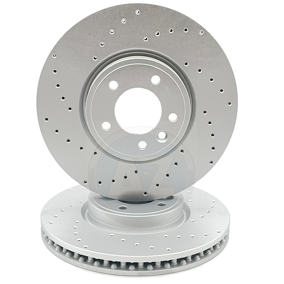 FOR RANGE ROVER SPORT 3.0 D300 2020- L494 DRILLED FRONT BRAKE DISCS PAIR 349mm