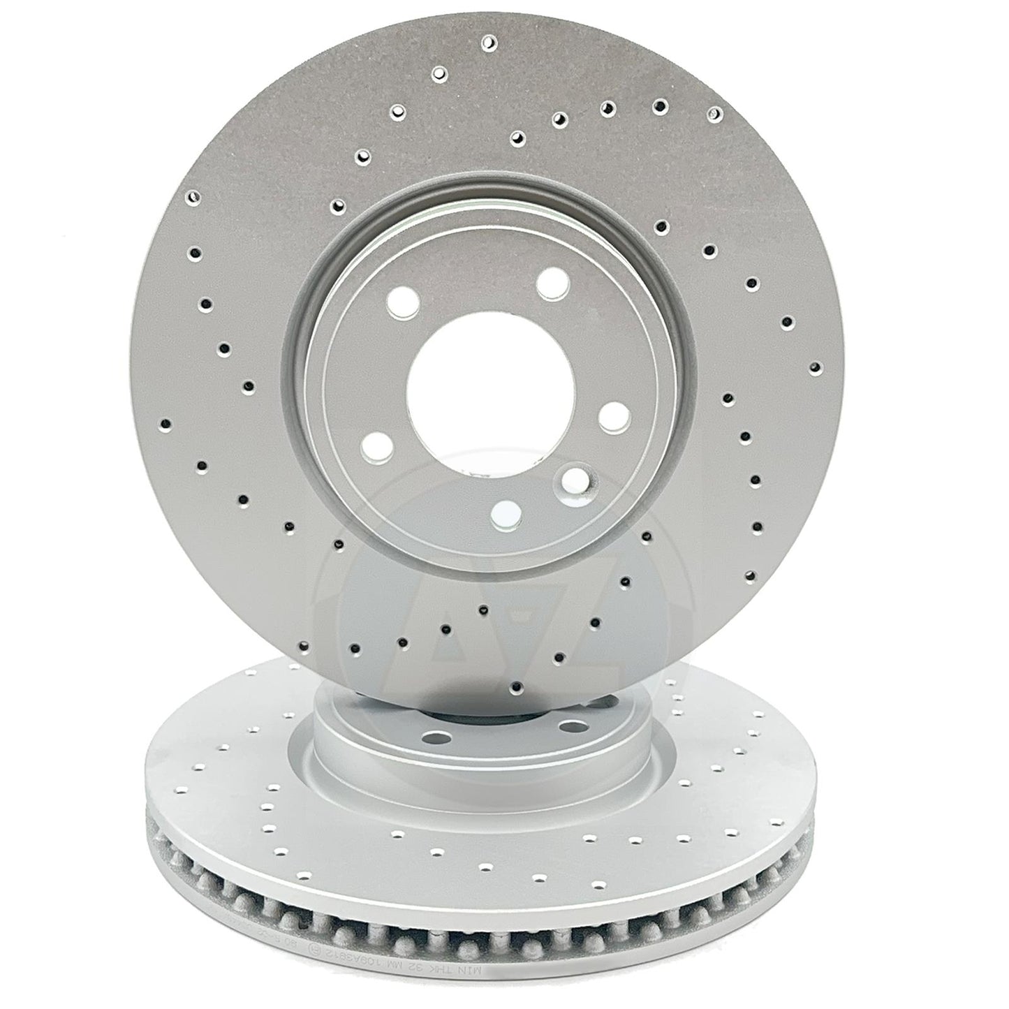 FOR RANGE ROVER SPORT 3.0 D250 2020- L494 DRILLED FRONT BRAKE DISCS PAIR 349mm
