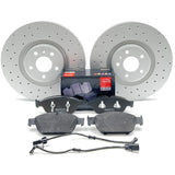 FOR AUDI A8 D4 4.2 TDI CROSS DRILLED FRONT BRAKE DISCS APEC BLACK PADS 356mm