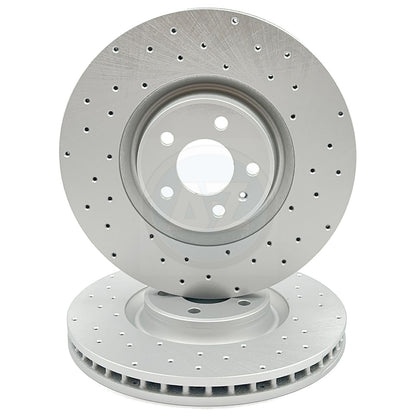 FOR AUDI A7 3.0 TDI QUATTRO FRONT CROSS DRILLED PERFORMANCE BRAKE DISCS 356mm
