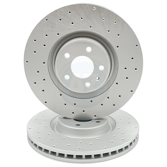 FOR AUDI A7 3.0 BiTDI 4G PERFORMANCE CROSS DRILLED FRONT BRAKE DISCS PAIR 356mm