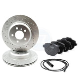 FOR BMW 518d 520d 525d 520i M SPORT DRILLED REAR BRAKE DISCS PADS SENSOR 330mm