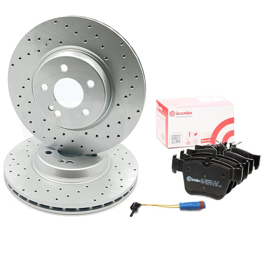 FOR MERCEDES GLC400d 2019-2022 DRILLED REAR BRAKE DISCS BREMBO PADS 320mm