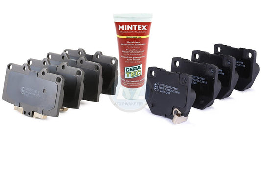 FITS NISSAN SKYLINE R33 R34 GTS-T MINTEX FRONT REAR BRAKE PADS & CERATEC GREASE