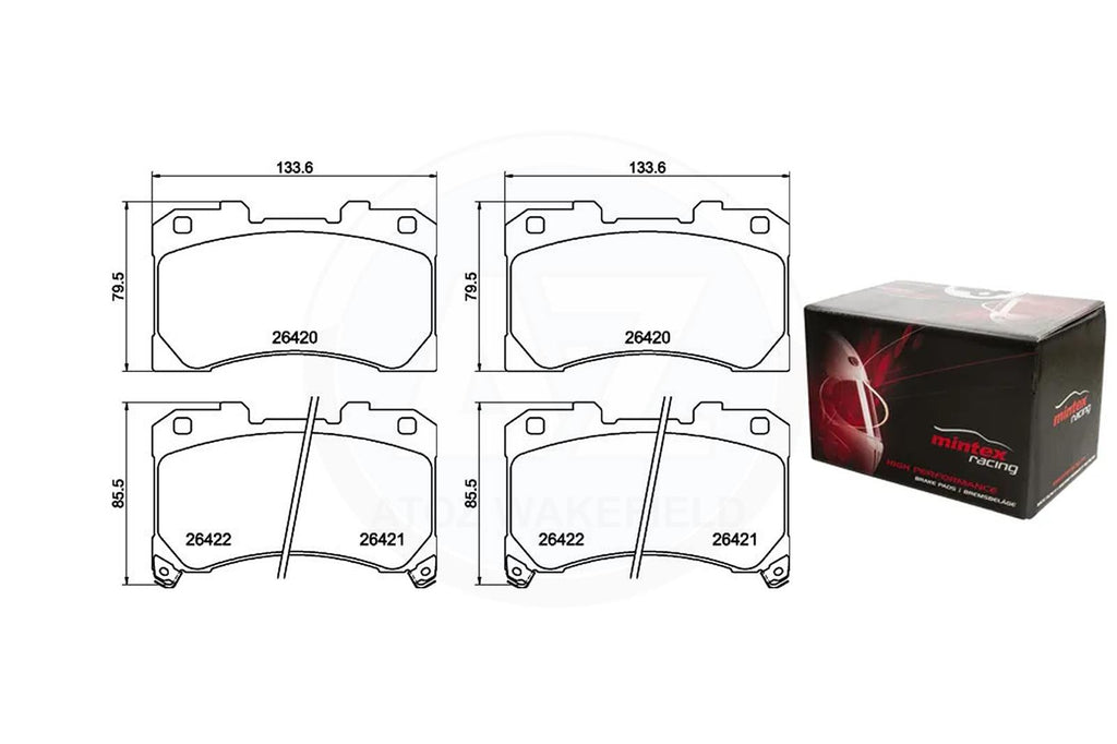 FOR TOYOTA YARIS GR 1.6 GR 2020- MINTEX RACING FRONT BRAKE PADS M1144 MRM1801