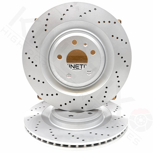 FOR AUDI RS7 4Gx (2013-2018) DRILLED REAR BRAKE DISCS PAIR 356mm 4G8615601E