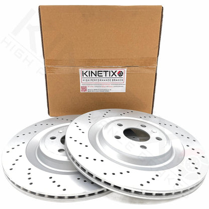 FOR AUDI A8 FRONT REAR DRILLED PERFORMANCE BRAKE DISCS APEC PADS 400mm 356mm