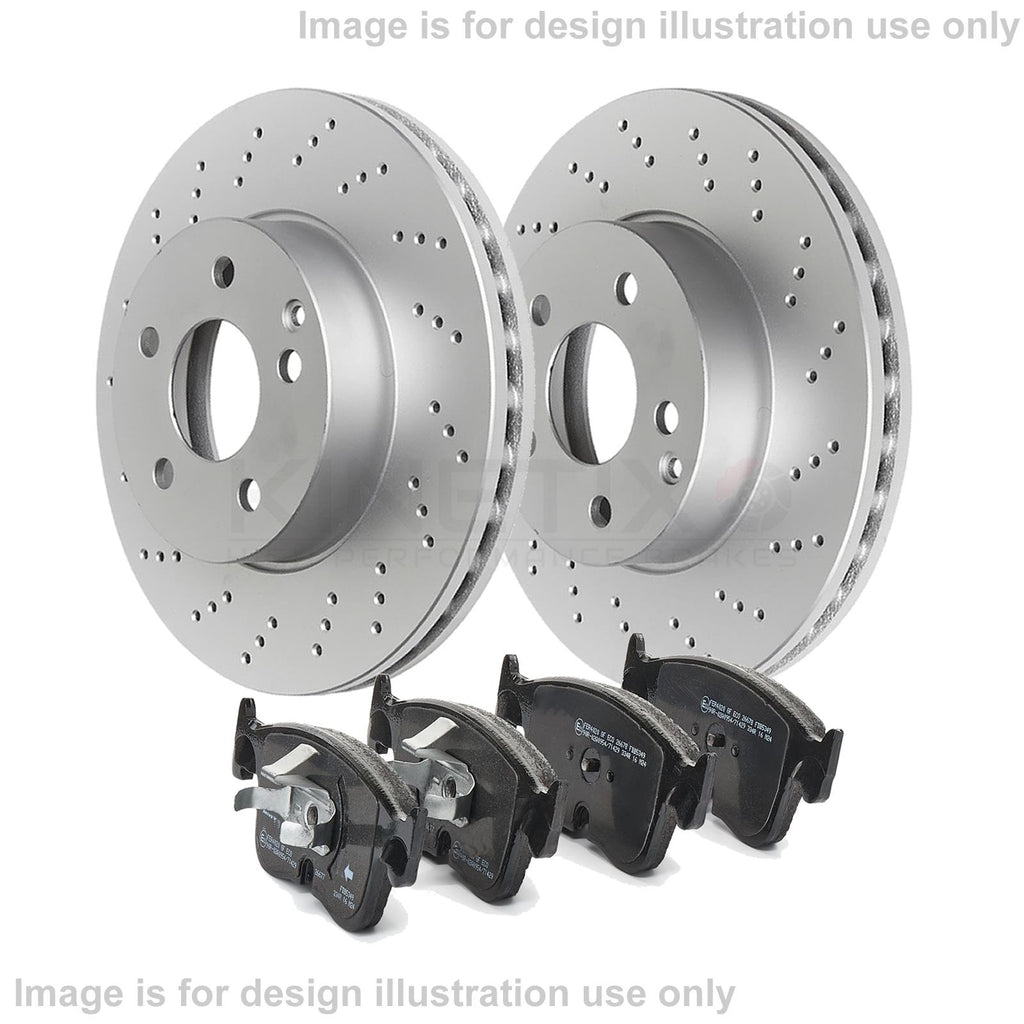 FOR AUDI CUPRA SEAT SKODA VW DRILLED FRONT BRAKE DISCS PADS 306mm X 26mm