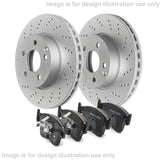 FOR AUDI CUPRA SEAT SKODA VW DRILLED FRONT BRAKE DISCS PADS 306mm X 26mm