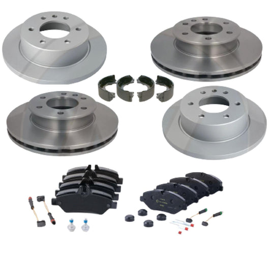 FIT MERCEDES SPRINTER VW CRAFTER 2006- FRONT REAR BRAKE DISCS PADS SHOES SENSORS