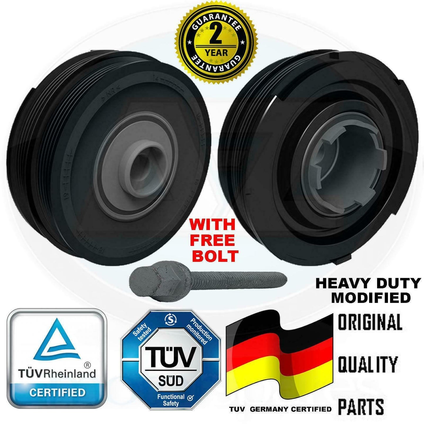 FIT ROVER 75 MGZT FREELANDER 2.0 CDTi TD4 CRANK SHAFT VIBRATION PULLEY WITH BOLT