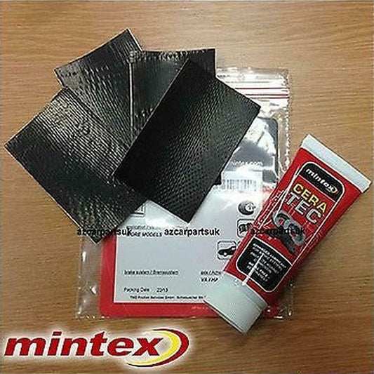 MINTEX CERATEC LUBRICANT GREASE AND 4 ADHESIVE ANTI SQUEAL BRAKE PAD SHIMS SHIM