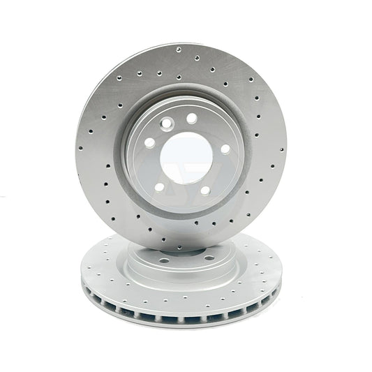 FOR RANGE ROVER SPORT 3.0 SDV6 CROSS DRILLED REAR BRAKE DISCS PAIR 325mm COATED