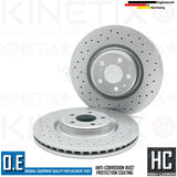 FOR AUDI S4 S5 FRONT CROSS DRILLED PERFORMANCE BRAKE DISCS APEC PADS 345mm