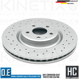 FOR AUDI S4 (B8) FRONT CROSS DRILLED KINETIX PERFORMANCE BRAKE DISCS PAIR 345mm