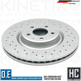 FOR AUDI S4 (B8) FRONT CROSS DRILLED KINETIX PERFORMANCE BRAKE DISCS PAIR 345mm