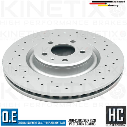 FOR AUDI S4 S5 A6 A7 FRONT CROSS DRILLED PERFORMANCE BRAKE DISCS PAIR 345mm