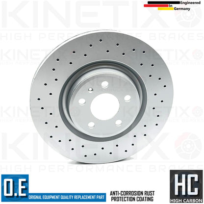 FOR AUDI S4 S5 A6 A7 FRONT CROSS DRILLED PERFORMANCE BRAKE DISCS PAIR 345mm