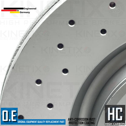 FOR AUDI S4 S5 A6 A7 FRONT CROSS DRILLED PERFORMANCE BRAKE DISCS PAIR 345mm