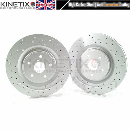 FOR VW ID.4 ID.5 ID.7 DRILLED FRONT BRAKE DISCS PADS & WEAR SENSOR 340mm X 27mm