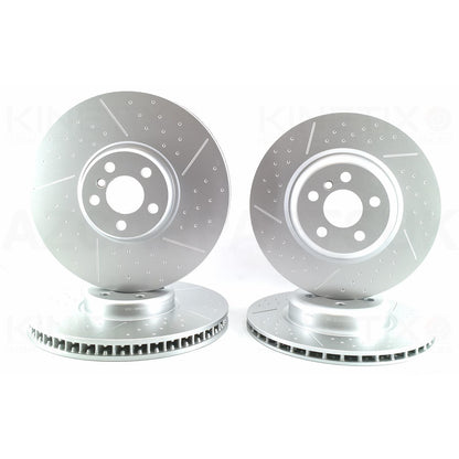 FOR BMW X5 M50i G05 M SPORT M PERFORMANCE DIMPLED GROOVED FRONT REAR BRAKE DISCS 374mm 345mm