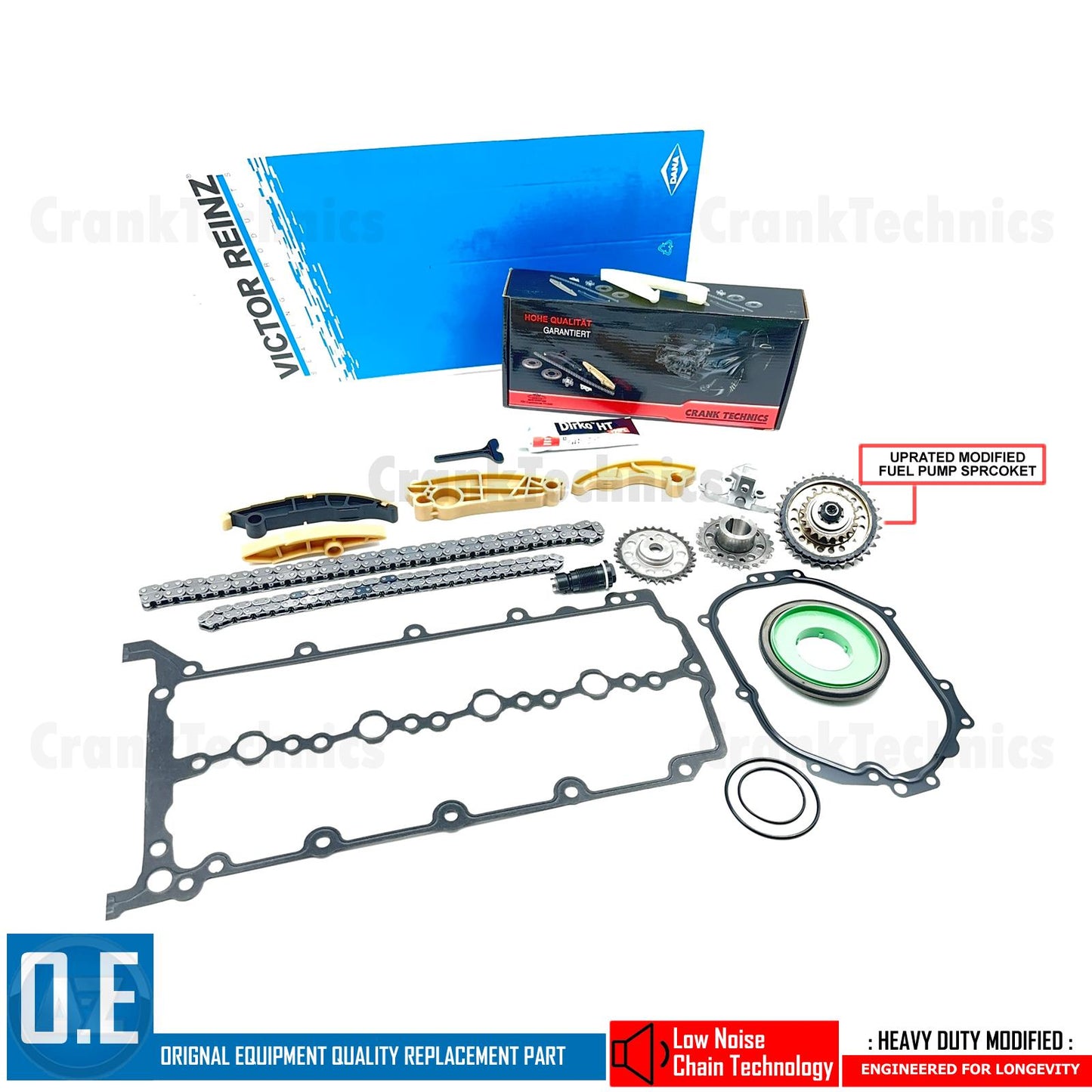 FOR JAGUAR F-PACE 2.0d D165 UPPER & LOWER DIESEL TIMING CHAIN KIT SET