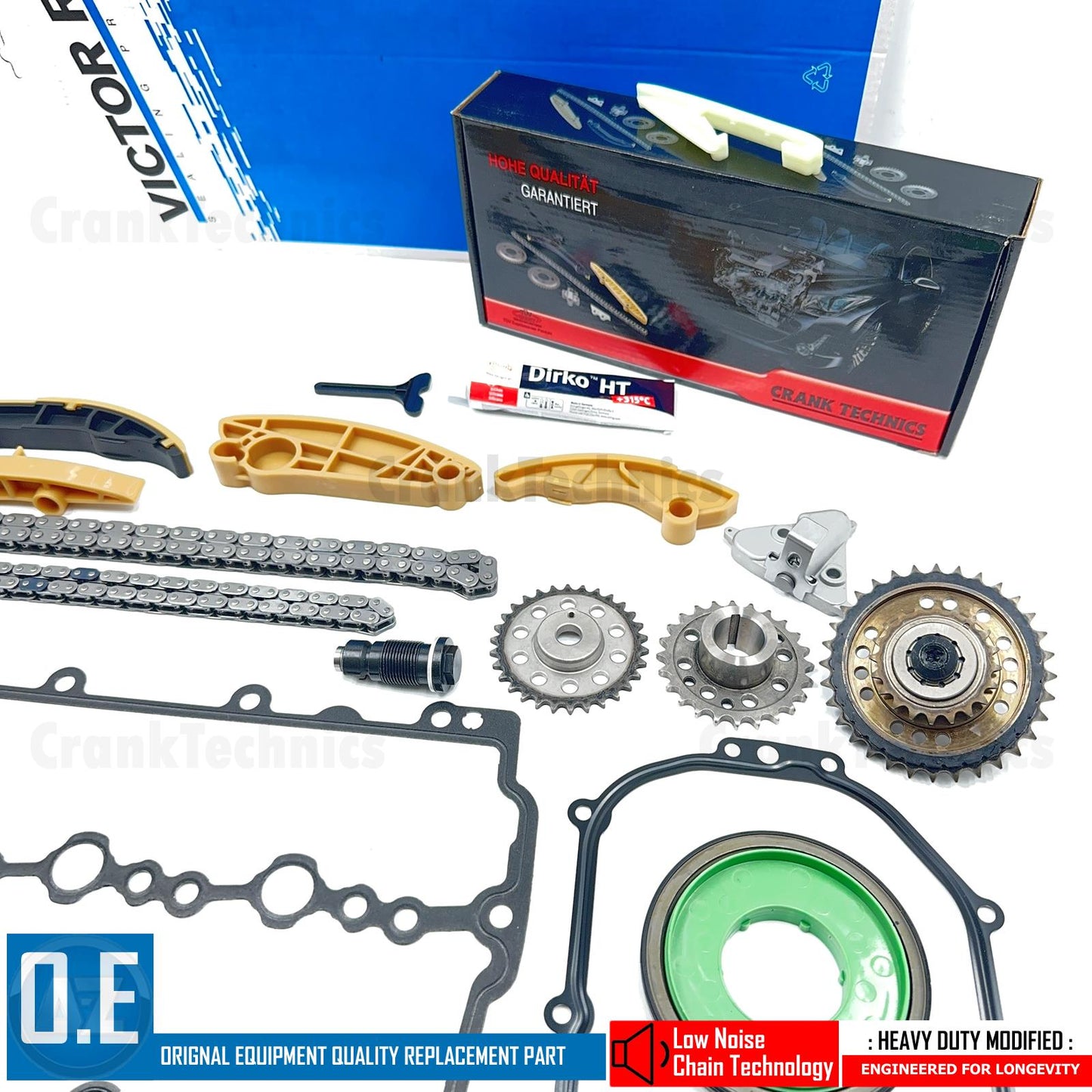 FOR JAGUAR F-PACE 2.0d D165 UPPER & LOWER DIESEL TIMING CHAIN KIT SET