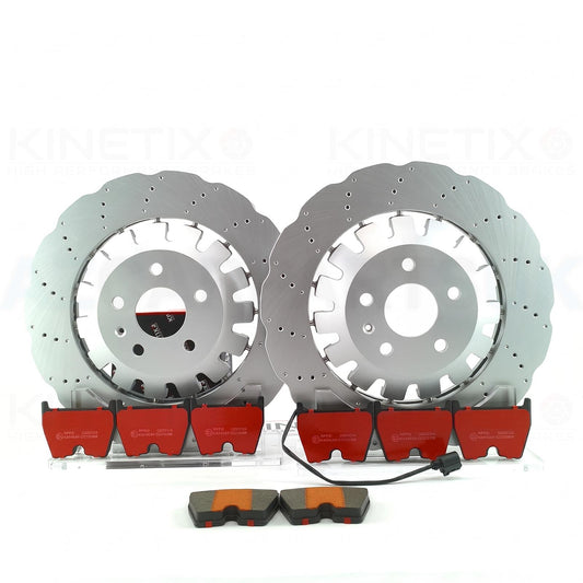 FOR AUDI RS3 8V 2017-2020 WAVEY WAVED FRONT BRAKE DISCS CERAMIC RACING PADS 370mm X 34mm 8V0615301C/8V0615301S