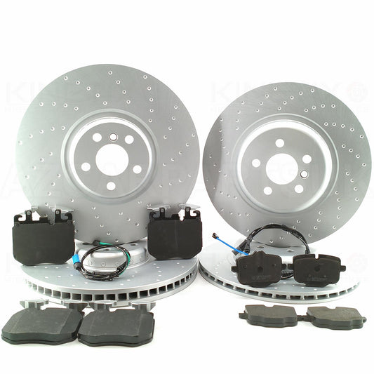 FOR BMW 530e 540i 540d M550d M550i G30 G31 FRONT REAR DIMPLED BRAKE DISCS PADS