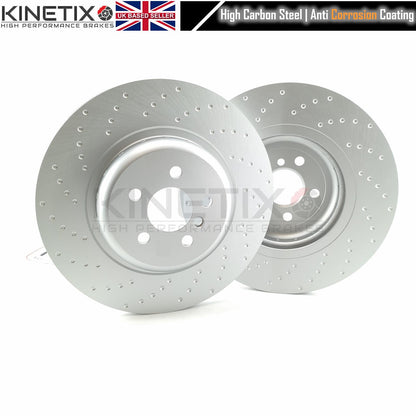 FOR BMW X6 40d G06 M SPORT CROSS DIMPLED REAR BRAKE DISCS PAIR 370mm