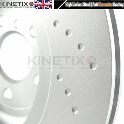 FOR BMW 545e G30 M SPORT CROSS DIMPLED REAR BRAKE DISCS PAIR 370mm
