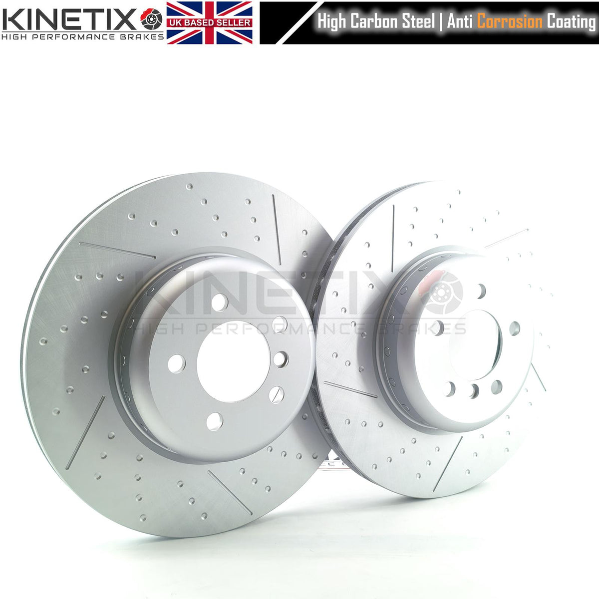 FOR BMW 340i 440i M SPORT M PERFORMANCE 2 PIECE Bi-METALLIC FRONT REAR DIMPLED GROOVED BRAKE DISCS CERAMIC RACING PADS & WEAR WIRE SENSOR LEADS 370mm 345mm F3xx