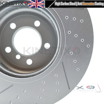 FOR BMW 335i 435i 340i 440i Fxx M SPORT PERFORMANCE DIMPLED GROOVED Bi-METTALIC FRONT BRAKE DISCS TEXTAR OEM PADS & WEAR SENSOR LEAD 370mm