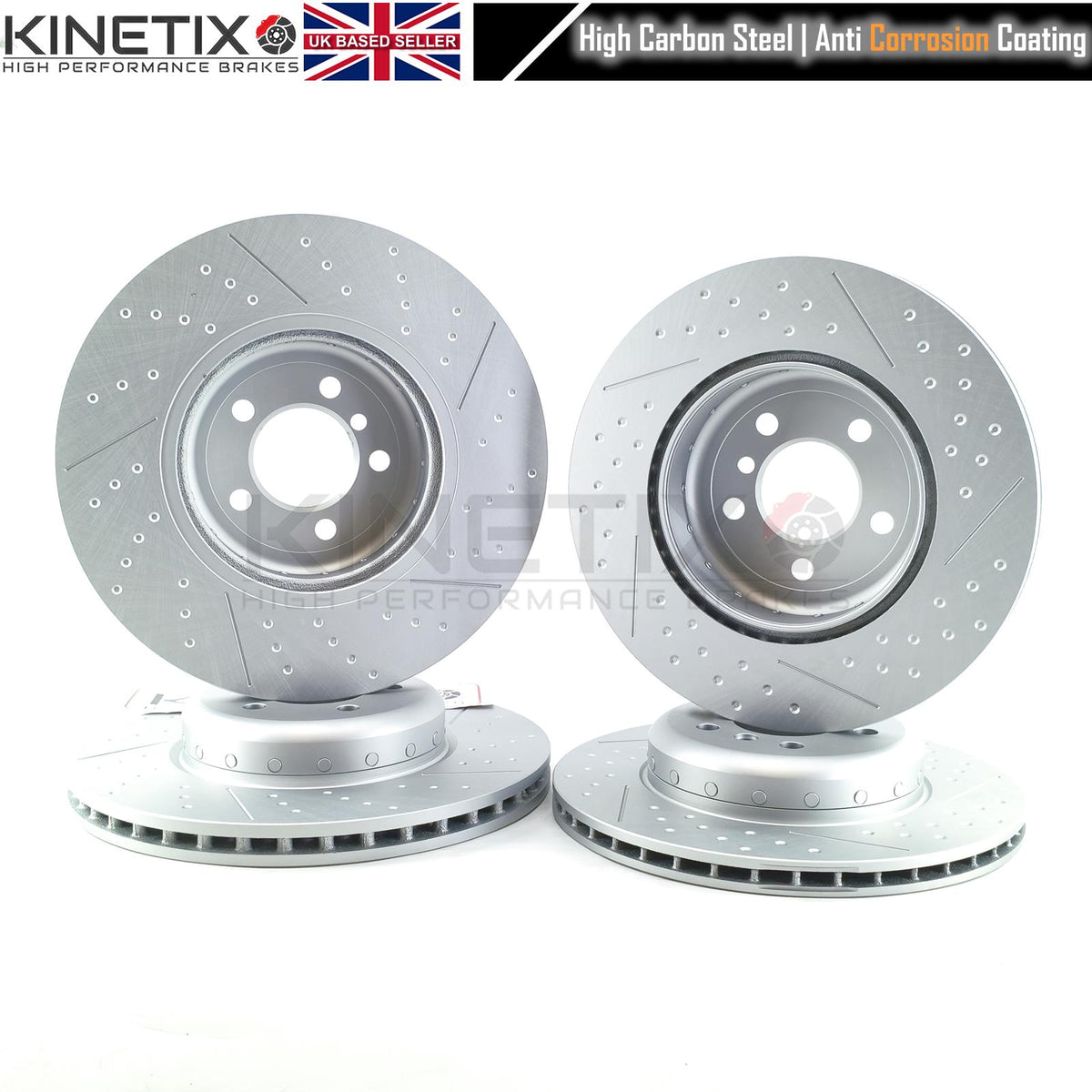 FOR BMW 335i 435i Fxx M SPORT M PERFORMANCE DIMPLED GROOVED Bi-METALLIC 2 PIECE FRONT REAR BRAKE DISCS BREMBO PADS & SENSORS 370mm 345mm