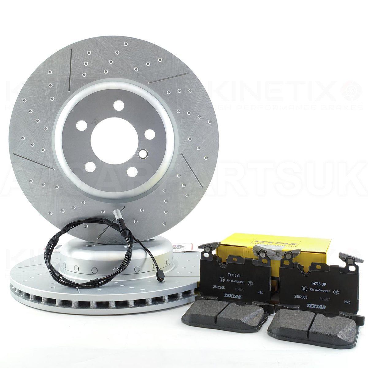 FOR BMW 330d 335d 430d 435d Fxx M SPORT PERFORMANCE DIMPLED GROOVED Bi-METTALIC FRONT BRAKE DISCS TEXTAR OEM PADS & WEAR SENSOR LEAD 370mm