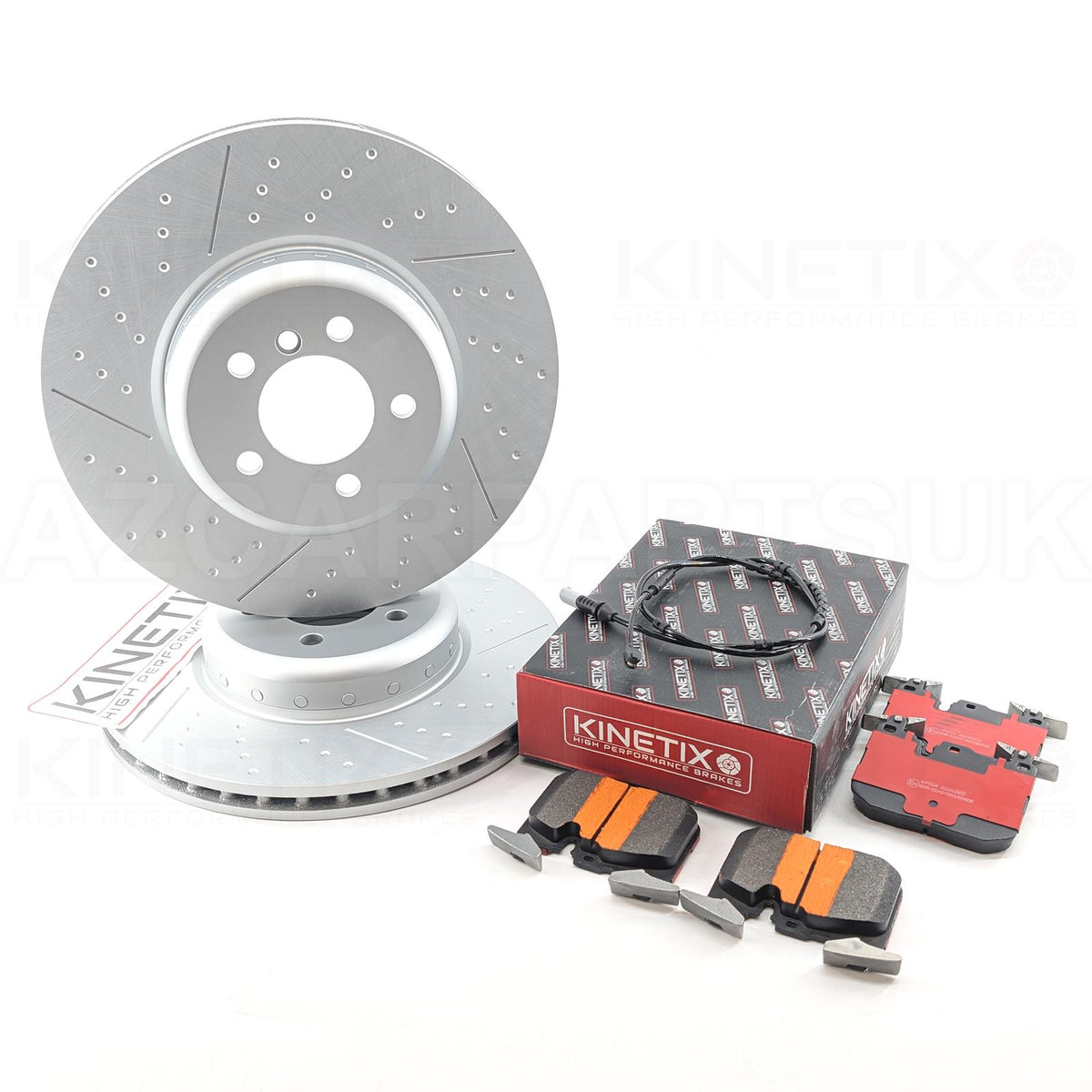 FOR BMW 330d 335d 430d 435d Fxx M SPORT PERFORMANCE DIMPLED GROOVED Bi-METTALIC FRONT BRAKE DISCS CERAMIC RACING PADS & WEAR SENSOR LEAD 370mm