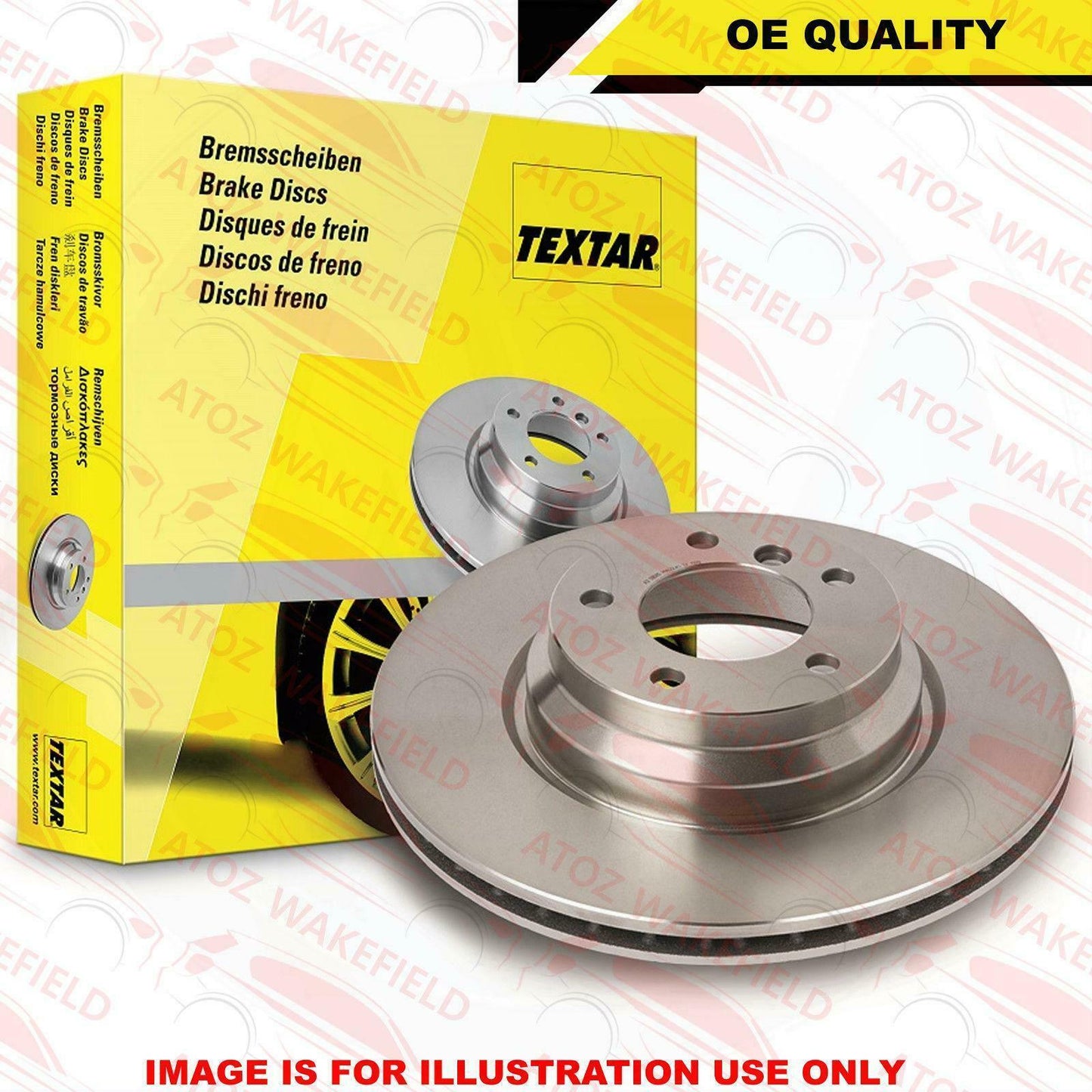 NEW TEXTAR BMW 5 6 E60 E63 SERIES FRONT VENTED BRAKE DISCS SET PAIR 34116763824