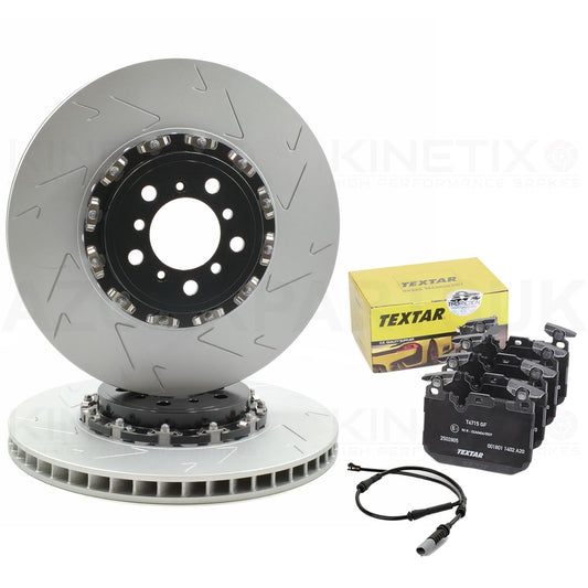 FOR BMW M2 F87 TWO PIECE FLOATING PERFORMANCE FRONT BRAKE DISCS TEXTAR OEM PADS & WEAR WIRE SENSOR LEAD 380mm X 30mm