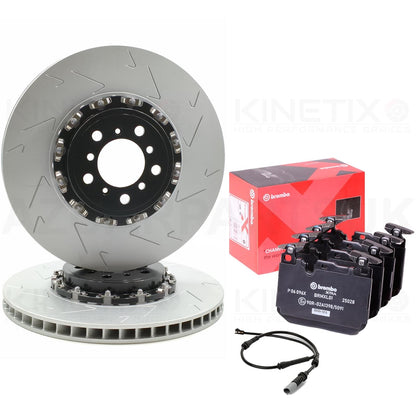 FOR BMW M4 F82 F83 Competition TWO PIECE FLOATING FRONT BRAKE DISCS BREMBO Xtra PADS & WEAR WIRE SENSOR LEAD 380mm X 30mm