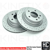 TX057 FOR BMW 1/2/3/4 SERIES M SPORT CROSS DRILLED REAR BRAKE DISCS PAIR 300mm