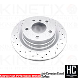 TX057 FOR BMW 1/2/3/4 SERIES M SPORT CROSS DRILLED REAR BRAKE DISCS PAIR 300mm