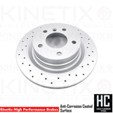 TX057 FOR BMW 1/2/3/4 SERIES M SPORT CROSS DRILLED REAR BRAKE DISCS PAIR 300mm