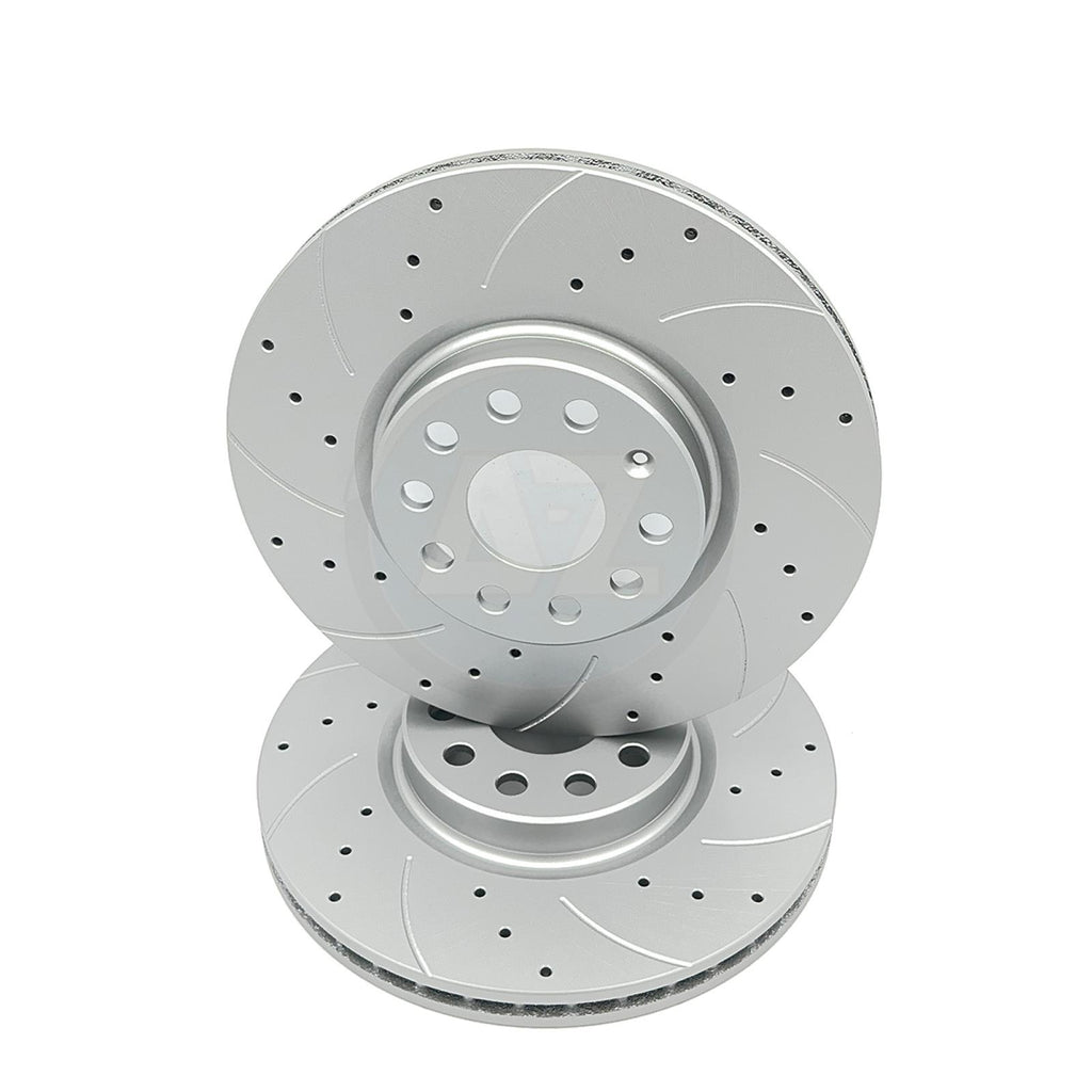 FOR AUDI A3 8V 2.0 TDI S LINE DRILLED GROOVED FRONT BRAKE DISCS PAIR 312mm