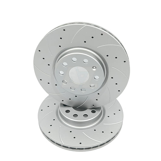 FOR VW PASSAT 2.0 TSI R LINE B8 DRILLED GROOVED FRONT BRAKE DISCS PAIR 312mm