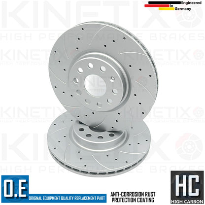 FOR VW PASSAT 2.0 TDI EVO R LINE B8 DRILLED GROOVED FRONT BRAKE DISCS PAIR 312mm